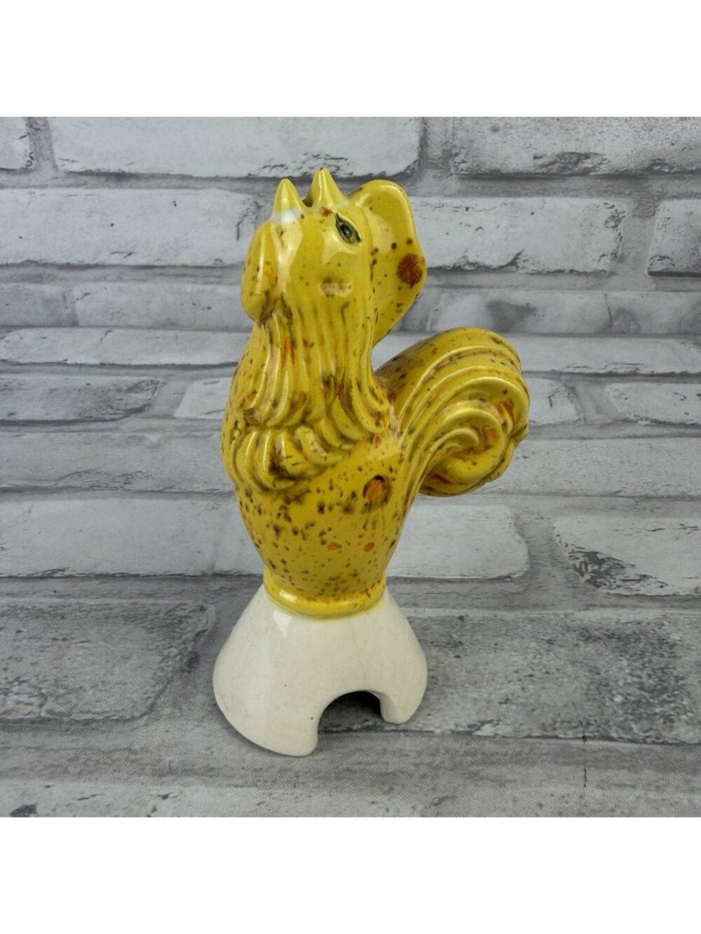 Pie Bird Vent Yellow Chicken Vintage Ceramic Rooster Pie Funnel Kitchen Decor